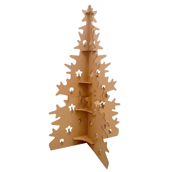 Árbol gigante de navidad de cartón
